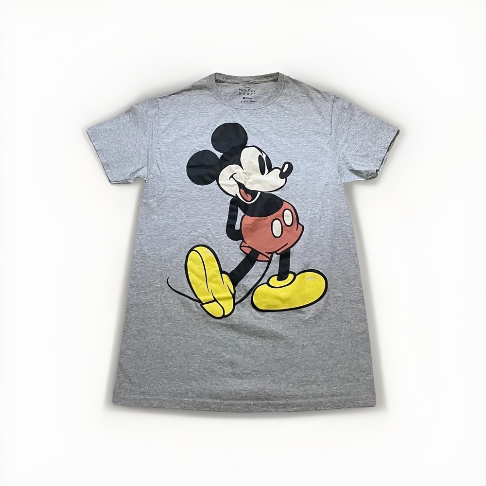 Disney Mickey Mouse T-Shirt Women's S Small Short Sleeve Graphic Gray